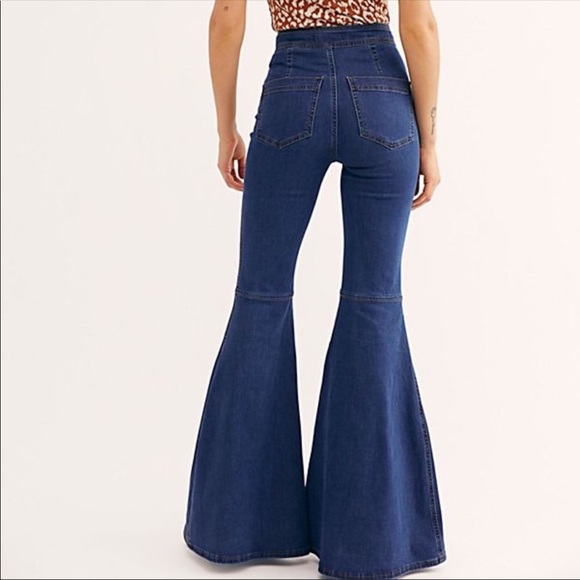 Pull up bell bottom jeans Clearance